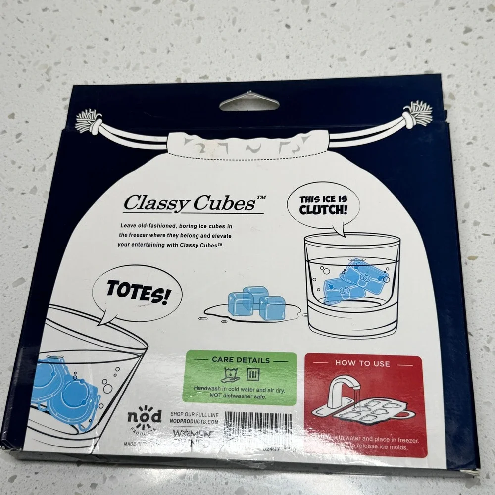 Nod Products Classy Cubes Handbag Purse Shaped Ice Mold‎ Tray 6 Shapes White NIP
